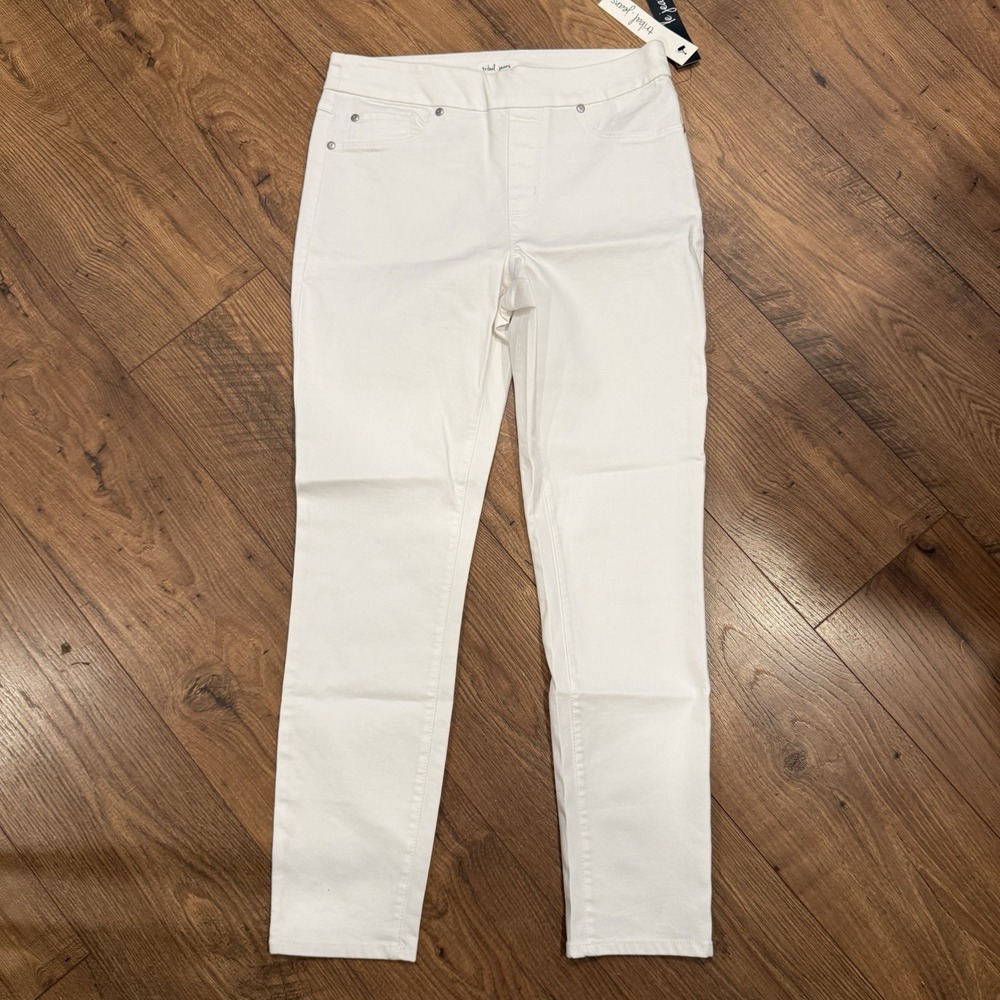 Tribal Women's White Pull-On Ankle Dream Jeans Jeggings NWT Sz‎ 8 NEW Denim Jean